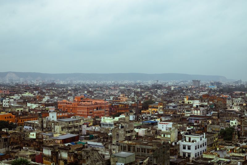 An Aerial view of Jaipur Pink city